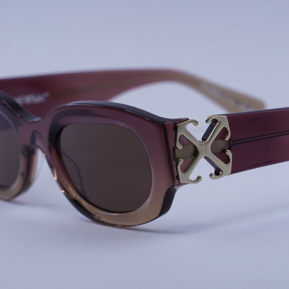 Off-White OERI14E PALMER 316E Sunglasses Burgundy/Nude Oval Frame, Brown Lenses - Picture 4 of 11